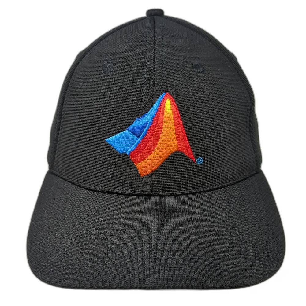 Baseball Cap Black XL Fitted MATLAB MathWorks Logo Embroidered Performance Hat